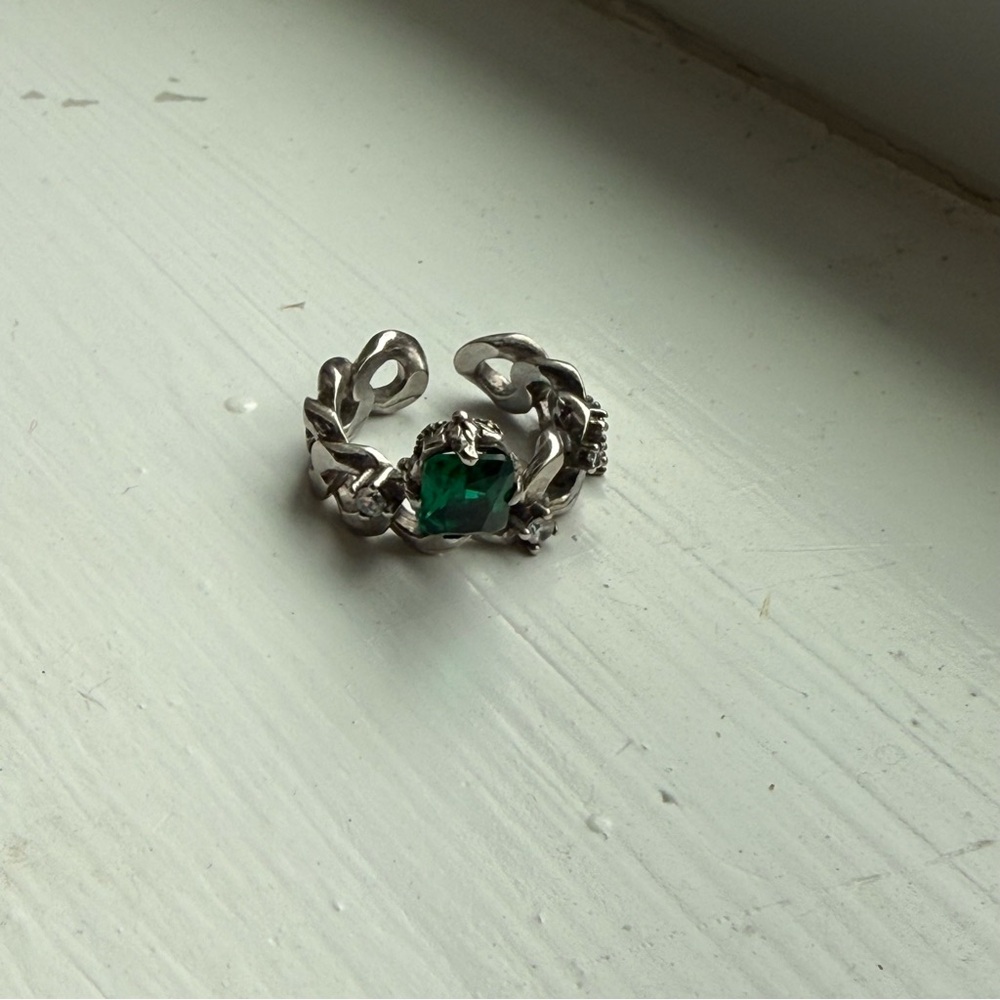 Sterling green zircon ring - Picture 8 of 13